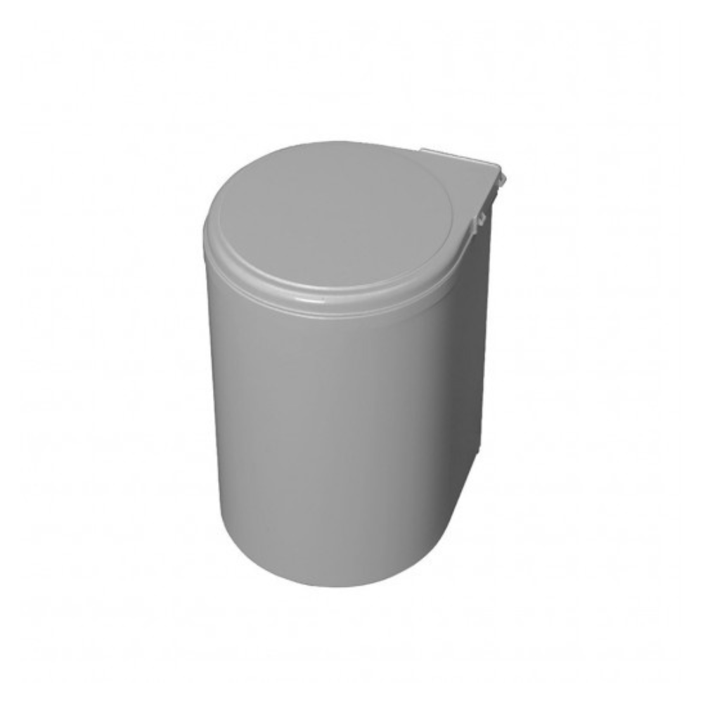 Inbouw prullenbak - Inbouw afvalemmer - Inbouw afvalbak - Inbouw vuilnisbak - 13 Liter rond Grijs