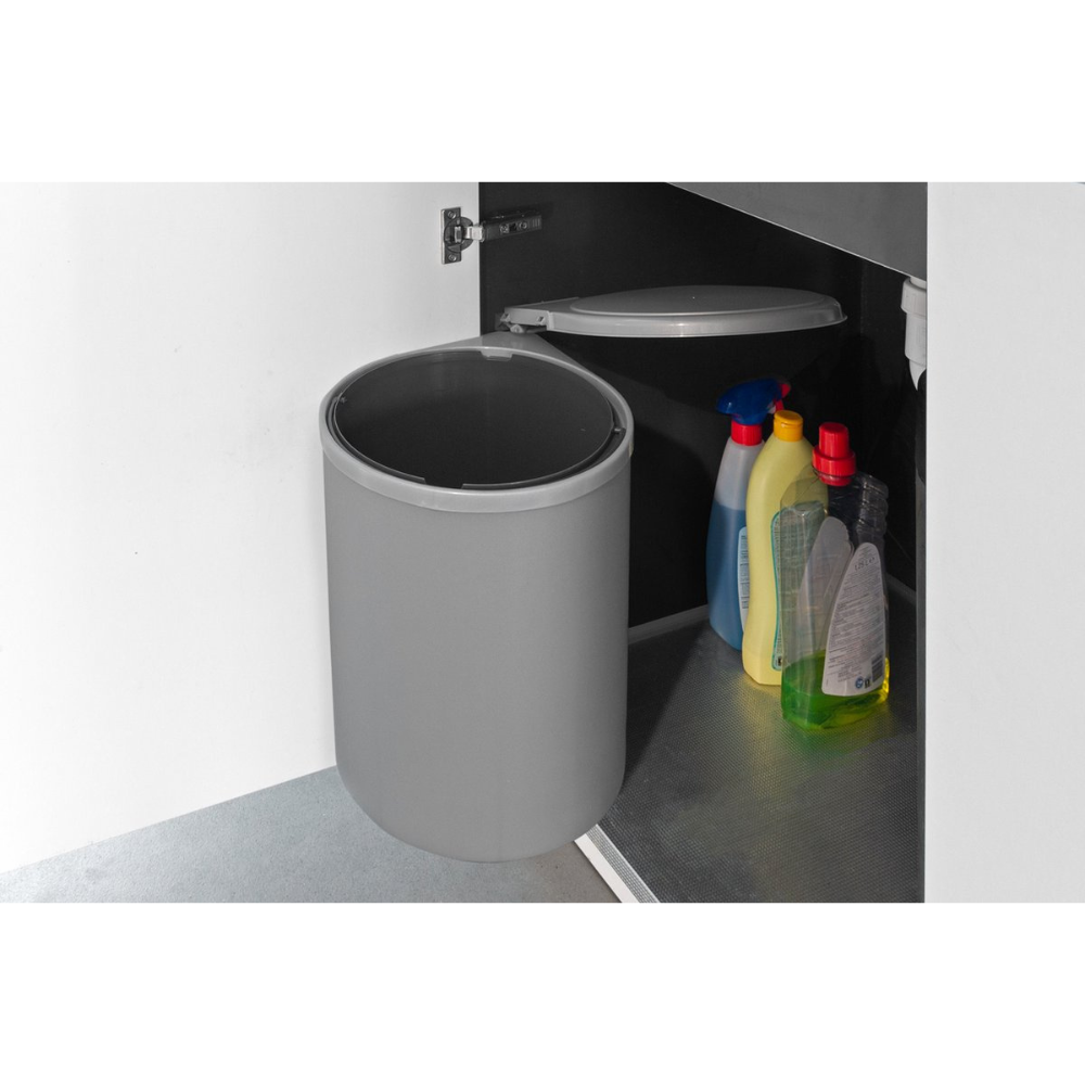 Built-in waste bin 13 liters round Gray