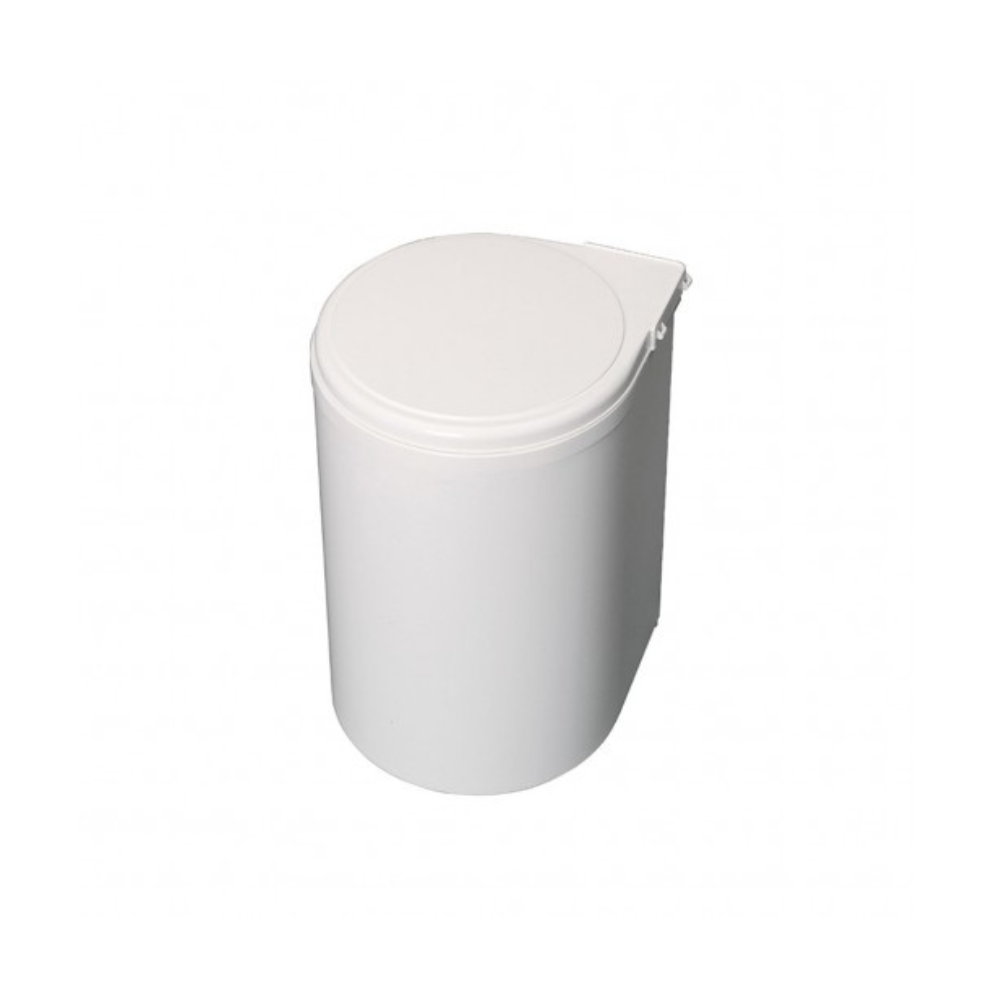 Inbouw prullenbak - Inbouw afvalemmer - Inbouw afvalbak - Inbouw vuilnisbak - 13 Liter rond Wit