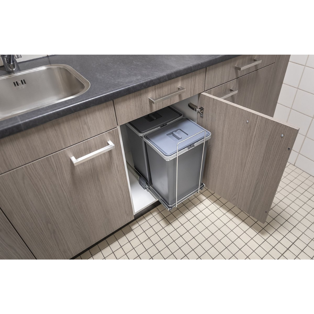 Eleganca Poubelle encastrable 2x24 litres