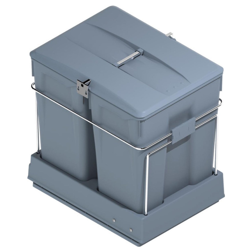 Eleganca Inbouw prullenbak - Inbouw afvalemmer - Inbouw afvalbak - Inbouw vuilnisbak - Prullenbakken afval scheiden - 2x30 Liter