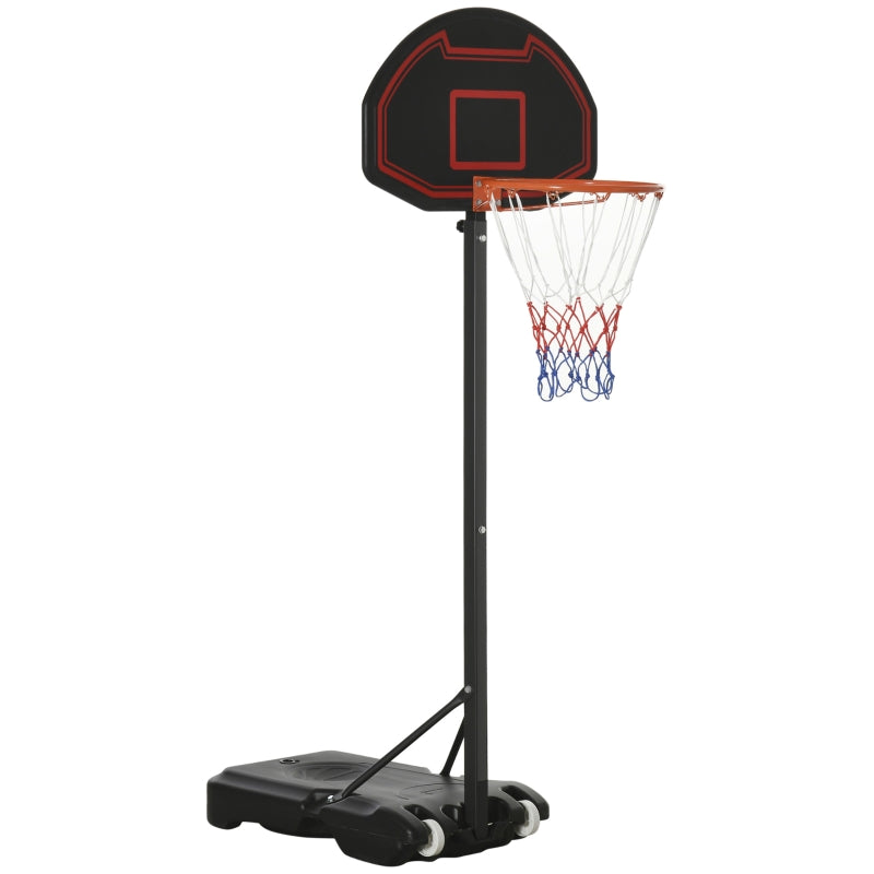 Nancy's Mirabel Basketbalring, in hoogte verstelbaar, vulbare voet, zeer stabiel, zwart, 131 x 49 x 195-250 cm