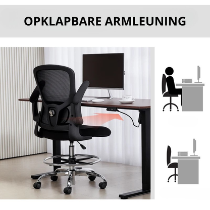 Nancy's Panicale Bureaustoel - Computerstoel - Kantoorstoel - 4D Lendensteun - Zwart - Gaas
