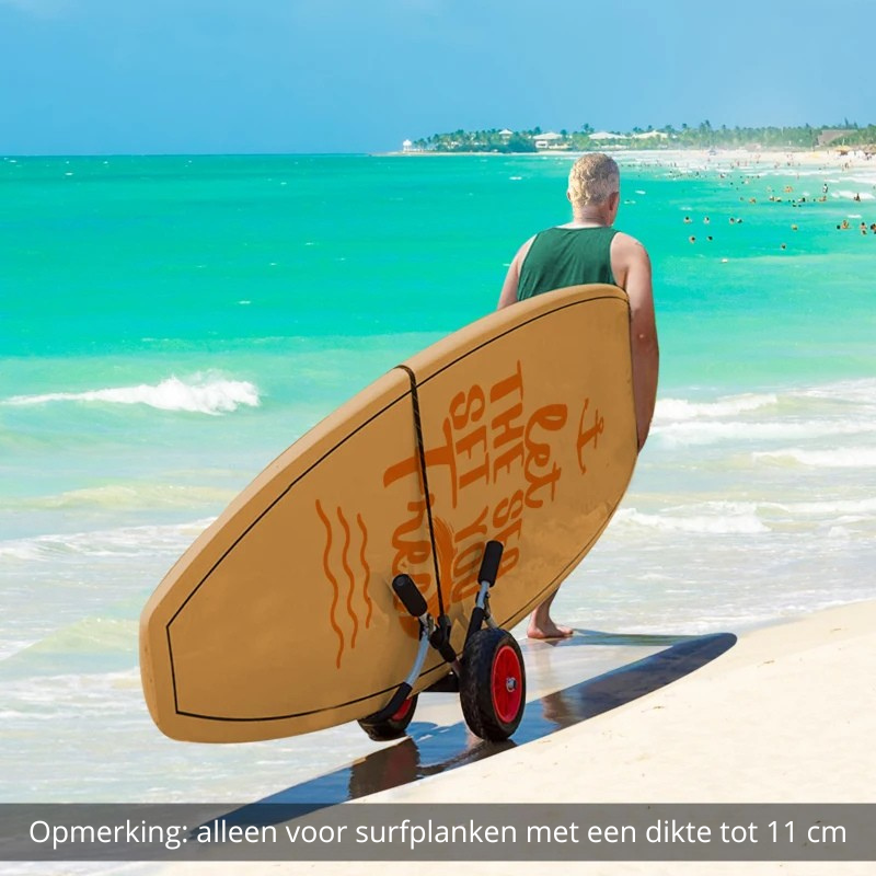 Nancy's Quarona Surfwagen - Kajakwagen - Bootwagen - Opvouwbaar - ± 65 x 55 x 40 cm