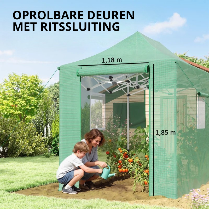 Nancy's Poggiodomo Tuinkas - Plantenkas - Kweekkas - Pop-Up ontwerp - Groen - 295 x 200 x 270 cm