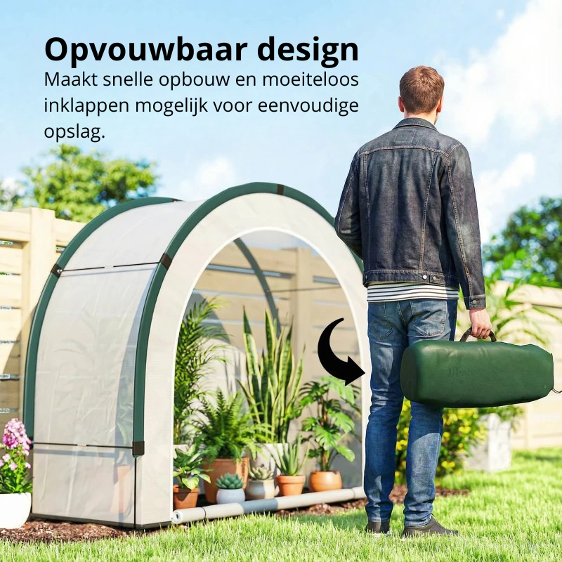 Nancy's Porcia Tuinkas - Plantenkas - Kweekkas - Draagbare Kas - Tunnelkas - ± 200 x 80 x 165 cm