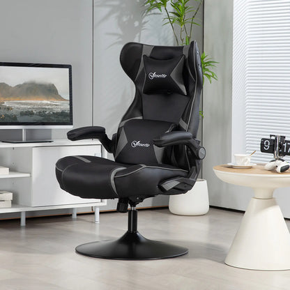 Nancy's Mangualde Gamestoel - Gaming Stoel - Bureaustoel - Bluetooth Speakers - Aanpasbaar - Zwart / Grijs