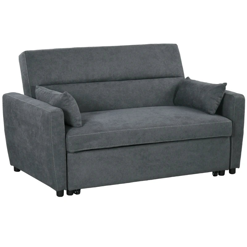 Nancy's Baixo Slaapbank - Zitbank - 2-in-1 Bank met slaapfunctie - Grijs - Fluweel - ± 155 x 90 x 90 cm
