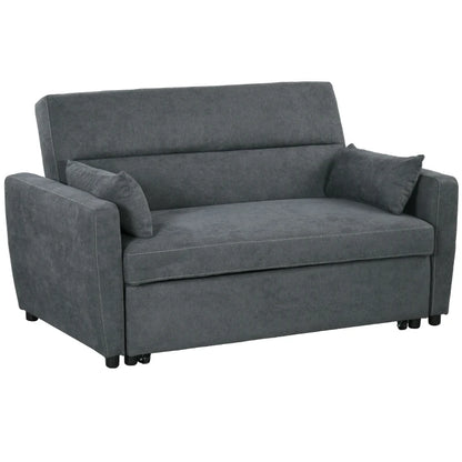 Nancy's Baixo Slaapbank - Zitbank - 2-in-1 Bank met slaapfunctie - Grijs - Fluweel - ± 155 x 90 x 90 cm