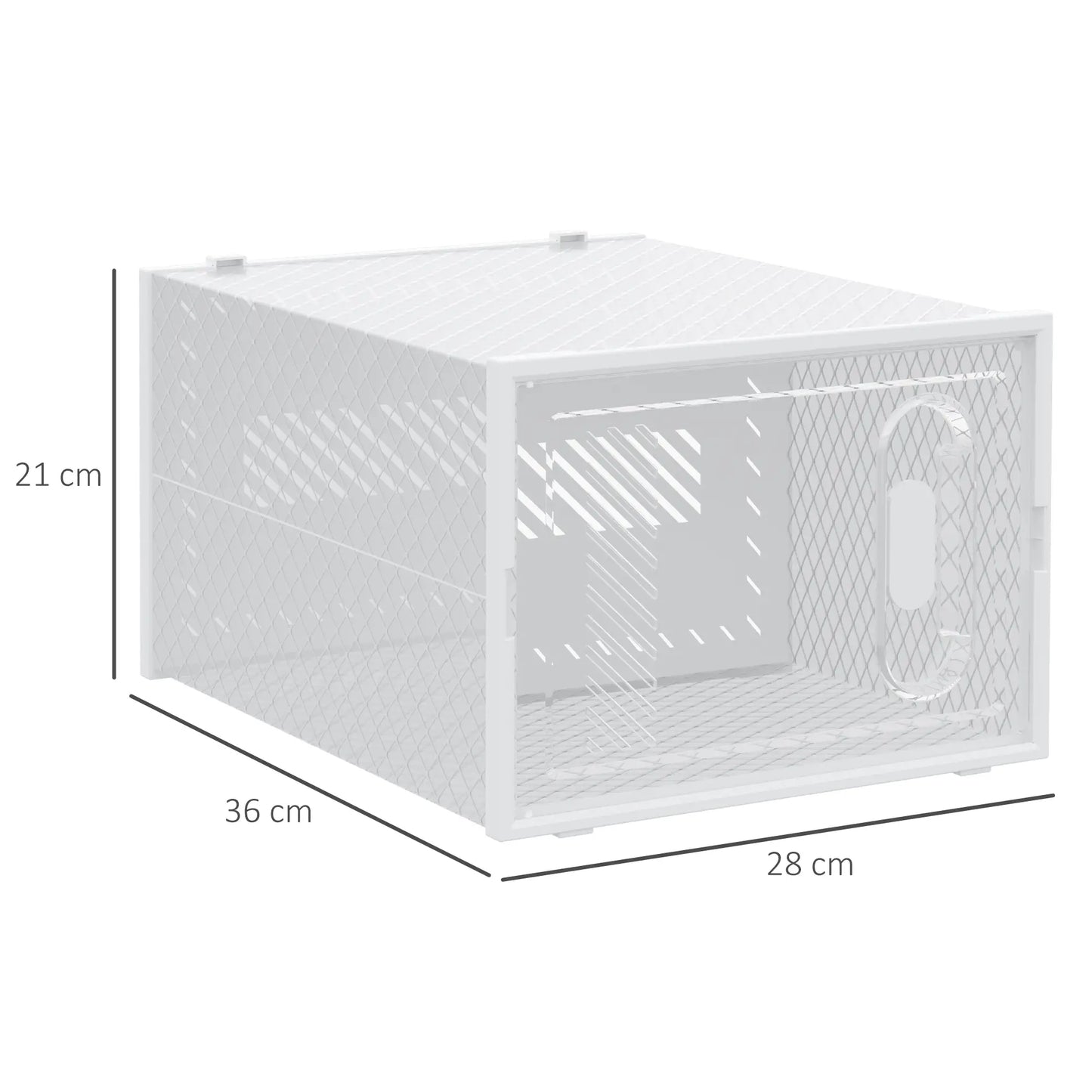 Nancy's Clusone Opbergbox - Opbergdoos - Schoenendozen - Stapelbaar - Transparant / Wit