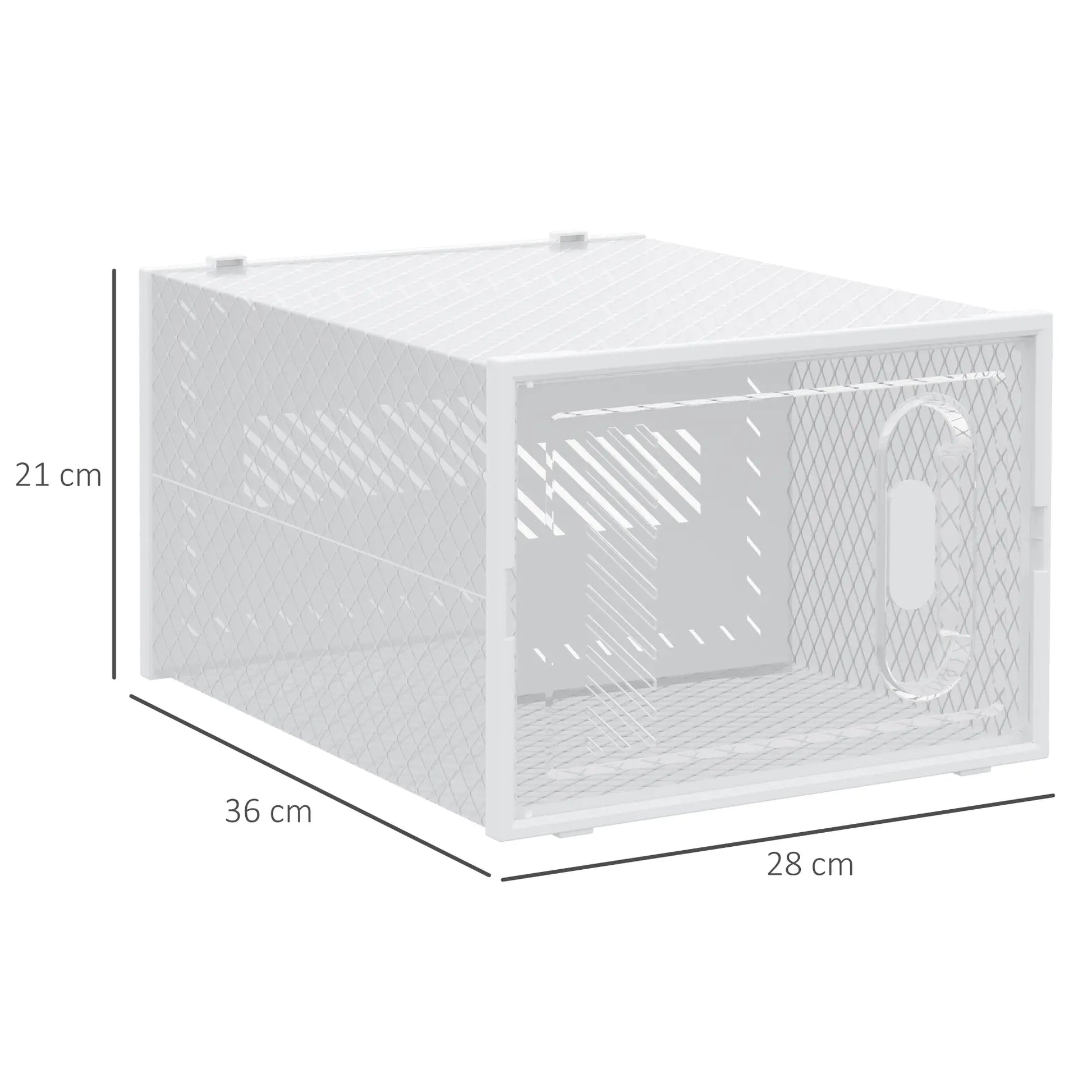 Nancy's Clusone Opbergbox - Opbergdoos - Schoenendozen - Stapelbaar - Transparant / Wit