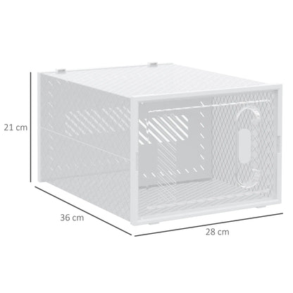 Nancy's Clusone Opbergbox - Opbergdoos - Schoenendozen - Stapelbaar - Transparant / Wit