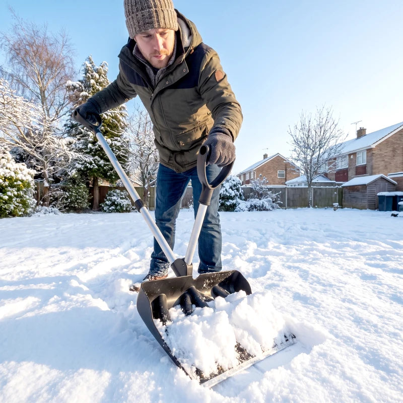 Nancy's Treia Sneeuwschuiver - Sneeuwscherp - Dubbele handgrepen - Hefboomstang - Zwart