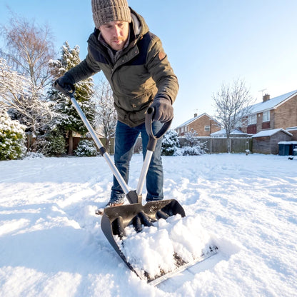 Nancy's Treia Sneeuwschuiver - Sneeuwscherp - Dubbele handgrepen - Hefboomstang - Zwart