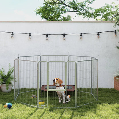 Nancy's Cognola Hondenbox - Honden ren - Dieren ren - Zilver - Staal