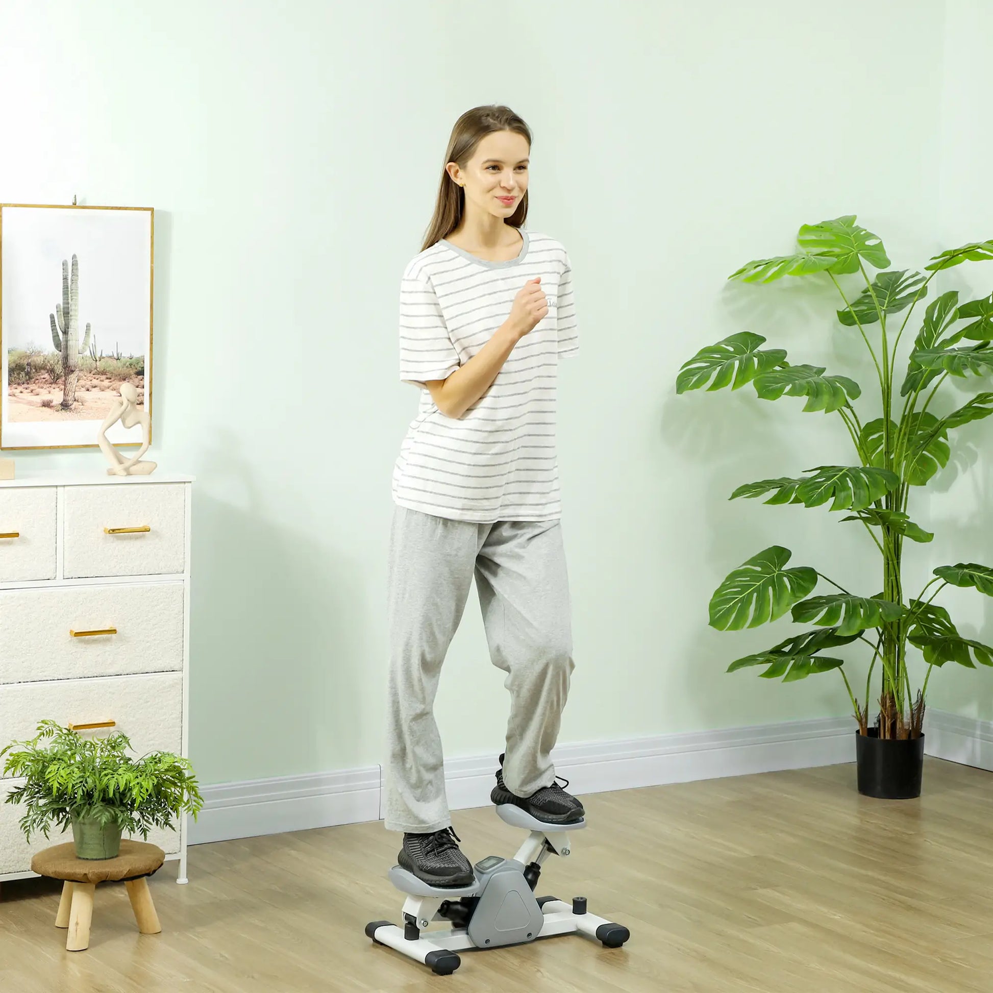Nancy's Giaveno Stepper - Fitness Step - Step Apparaat - LCD-scherm - Grijs