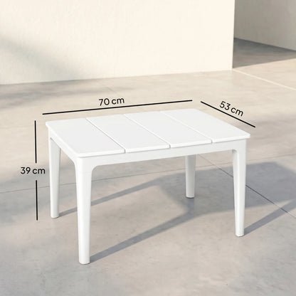 Nancy's Signa Tuintafels - Buitentafel - Bijzettafel voor buiten - Balkontafel - Wit - ± 70 x 55 x 40 cm