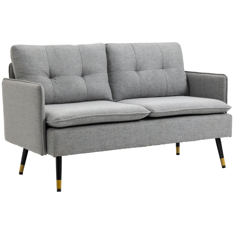 Nancy's Esther 2-zitsbank - Bank - Grijs - Linnenlook - ± 140 x 70 x 80 cm
