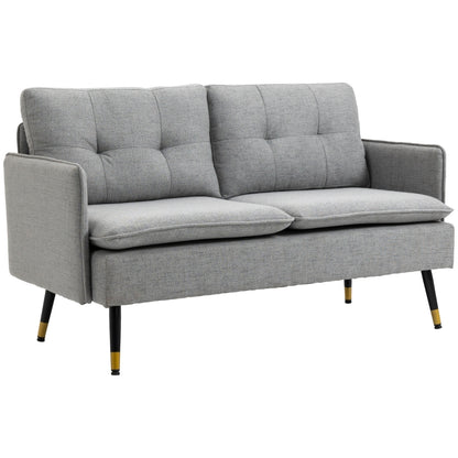 Nancy's Esther 2-zitsbank - Bank - Grijs - Linnenlook - ± 140 x 70 x 80 cm