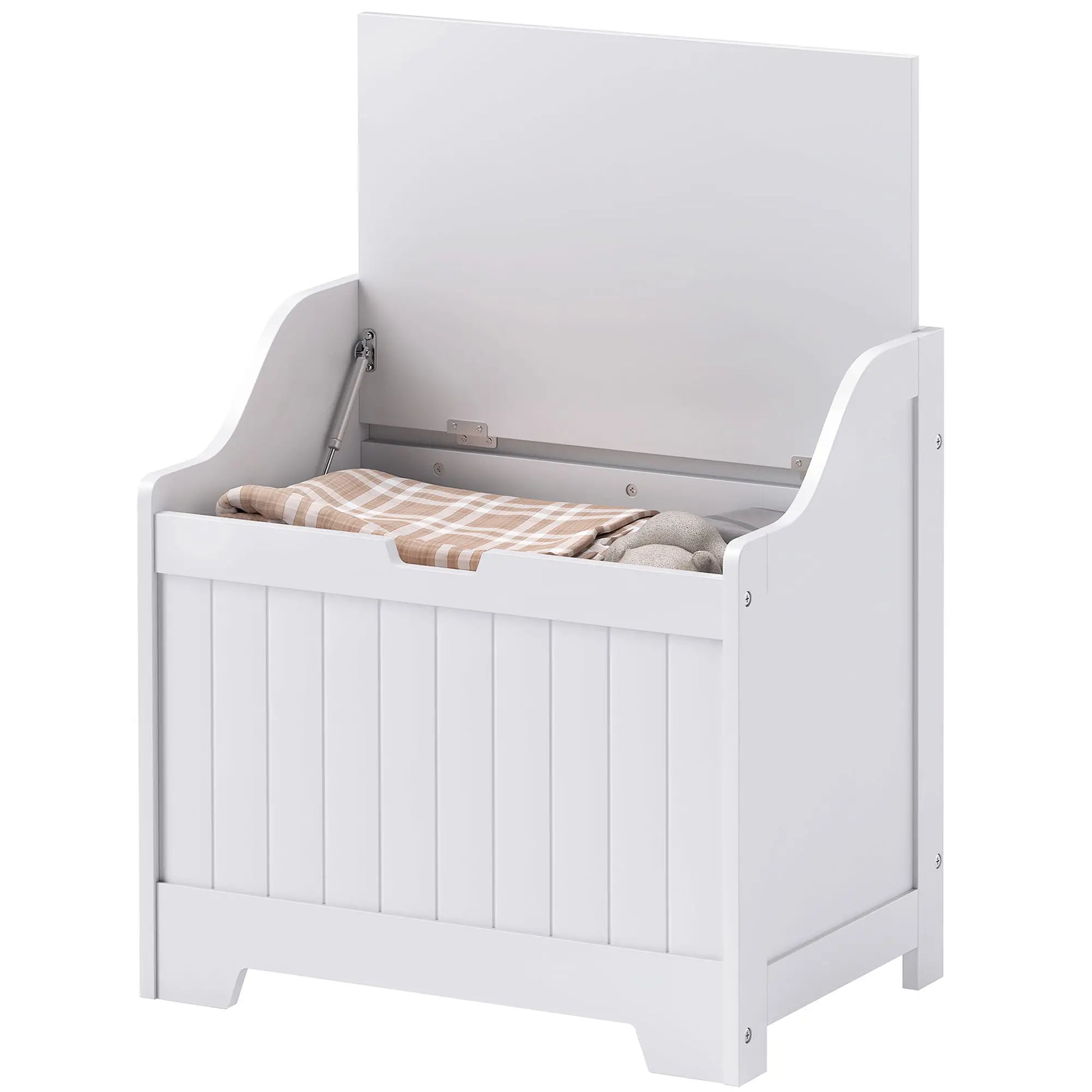 Nancy's Filettino Opbergkist - Kist - Speelgoedkist - Wit - ± 60 x 40 x 55 cm
