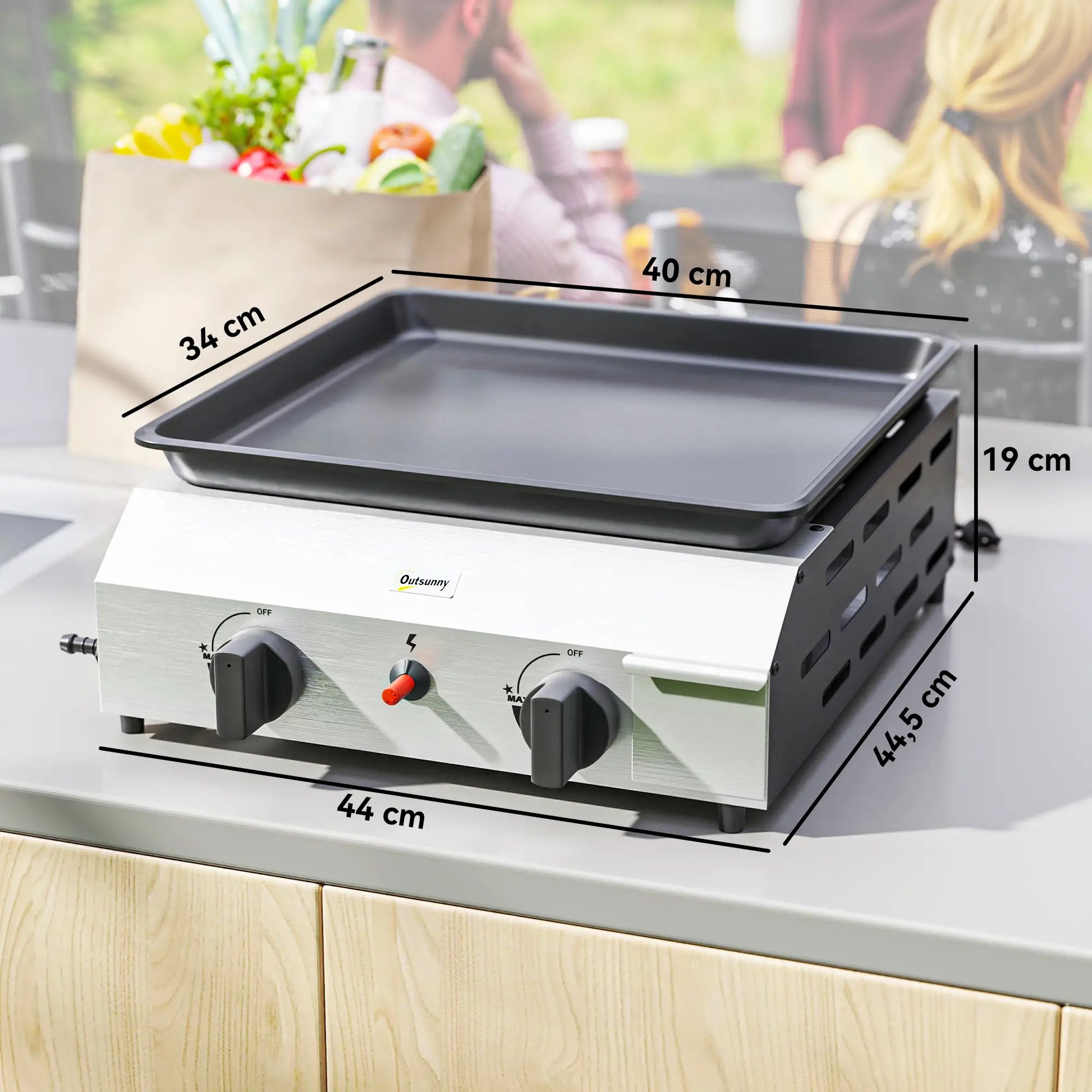 Nancy's Crandola Gasbarbecue - BBQ - Gasplaat - Compact - Zilver / Zwart