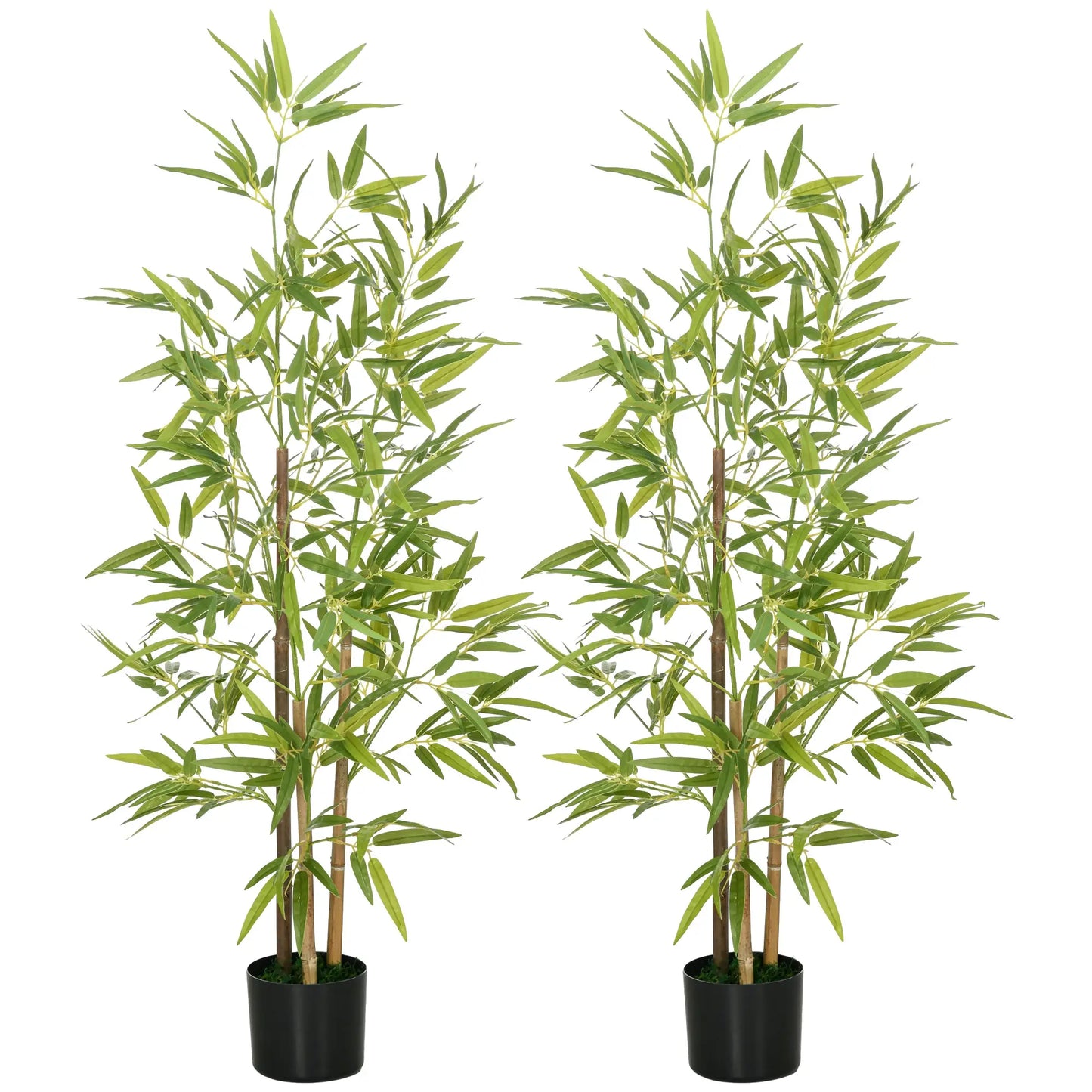 Nancy's Fisciano Kunstplanten - Set van 2 Kunst Bamboeplanten - Kunstbomen - Groen - 120 cm hoog