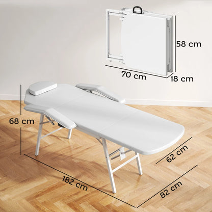 Nancy's Maranello Massagetafel - Behandeltafel - Verstelbare rugleuning en beensteun - Wit - Kunstleer