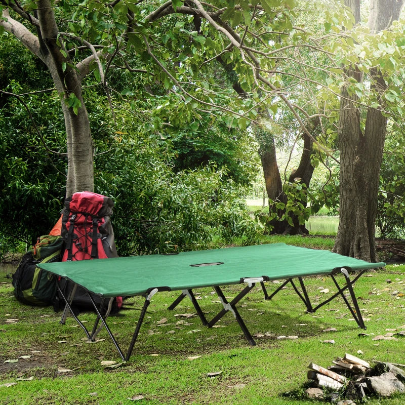 Nancy's Zarautz Camping Bed - Camp Bed - Stretcher - Green - ± 195 x 125 x 40 cm
