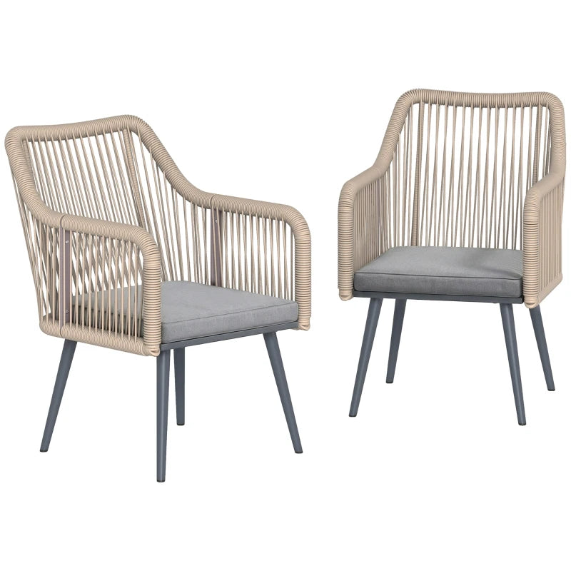 Nancy's Recco Tuinstoelen - Balkonstoelen - Loungestoelen - Set van 2 - Grijs / Bruin