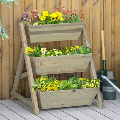 Support à plantes Javea de Nancy - Support à fleurs - Escaliers à fleurs - Escaliers végétaux - Bois de pin - ± 70 x 60 x 80 cm