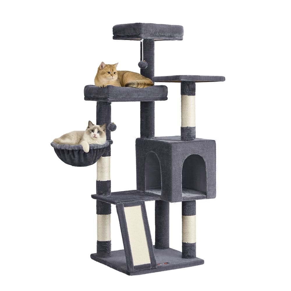 Nancy's Settala Krabpaal - Kattenboom - Krabplank - Donkergrijs - ± 50 x 50 x 135 cm