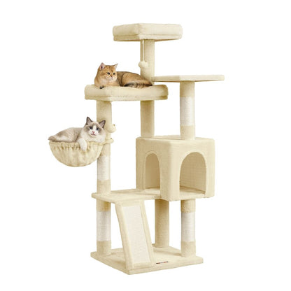 Nancy's Settala Krabpaal - Kattenboom - Krabplank - Beige - ± 50 x 50 x 135 cm