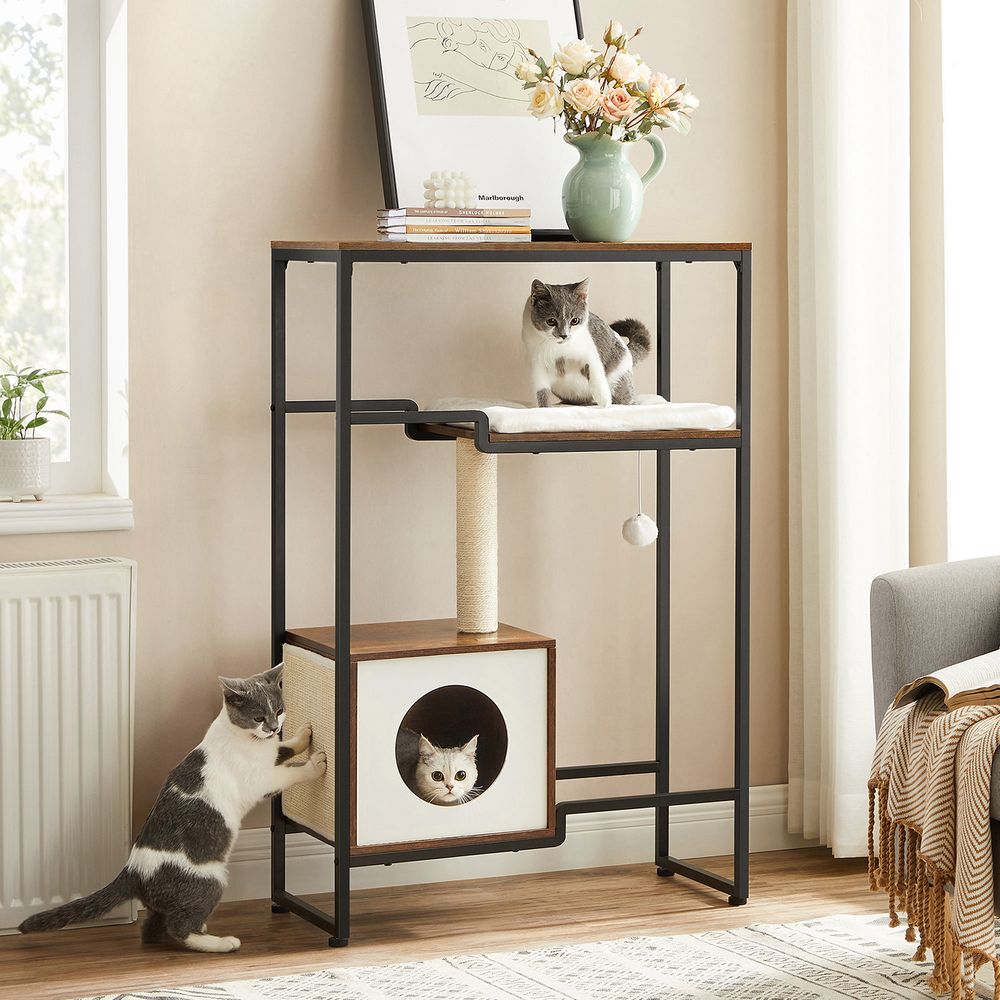 Nancy's Maior Krabpaal - Kattenhuis - Kattengrot - Bruin - ± 75 x 35 x 115 cm