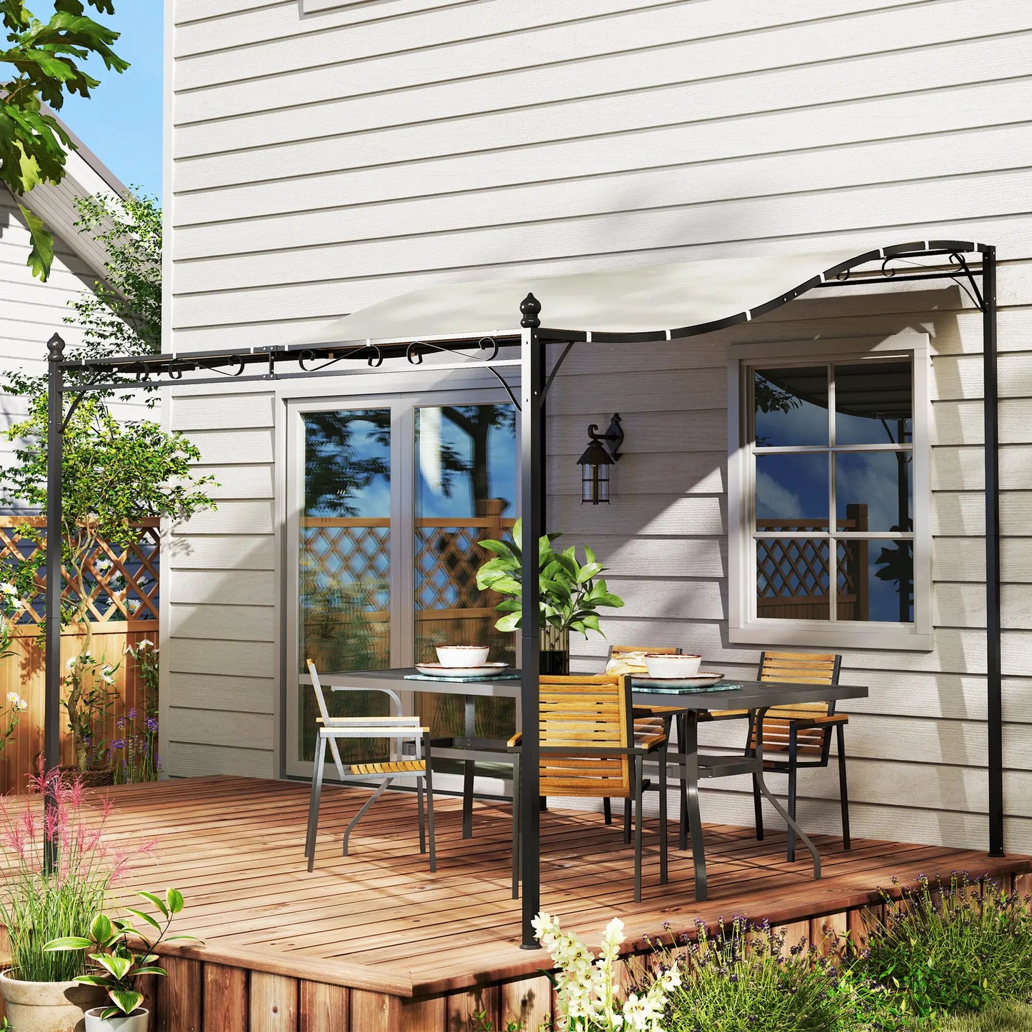 Nancy's Calangianus Terrasoverkapping - Terras Afdak - Paviljoen - Pergola - Roomwit - ± 250 x 300 cm