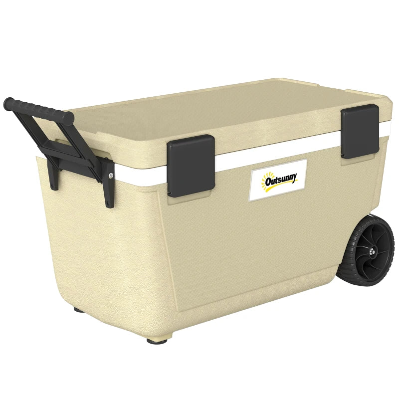 Nancy's Sparone Koelbox - Koeler - Campingkoelbox - Draaggreep en Wielen - Kaki - 70 Liter