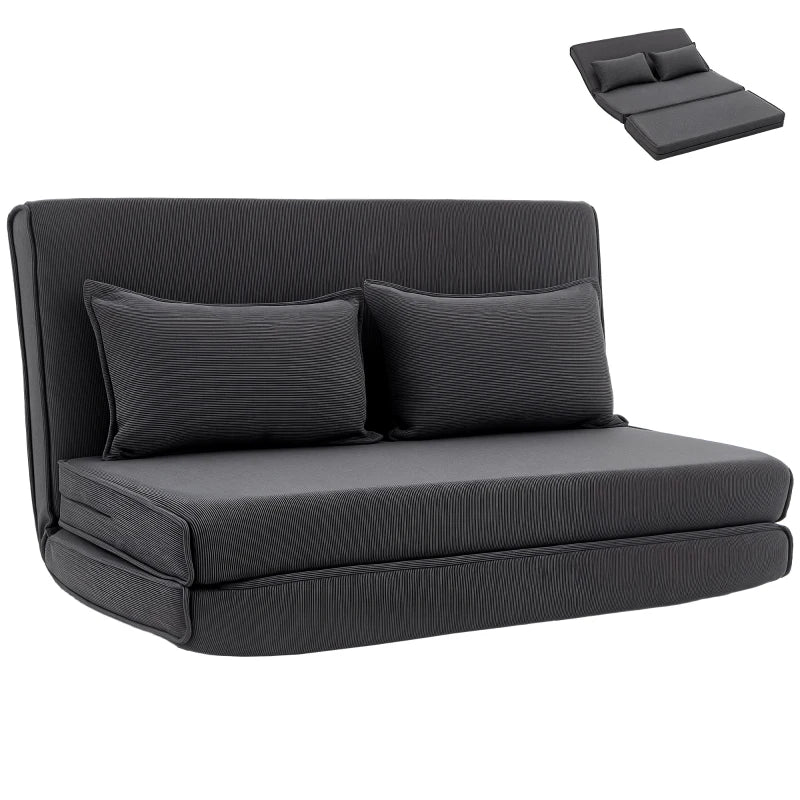 Nancy's Tavullia Slaapbank - Vloersofa - Verstelbare rugleuning - Donkergrijs - Corduroy