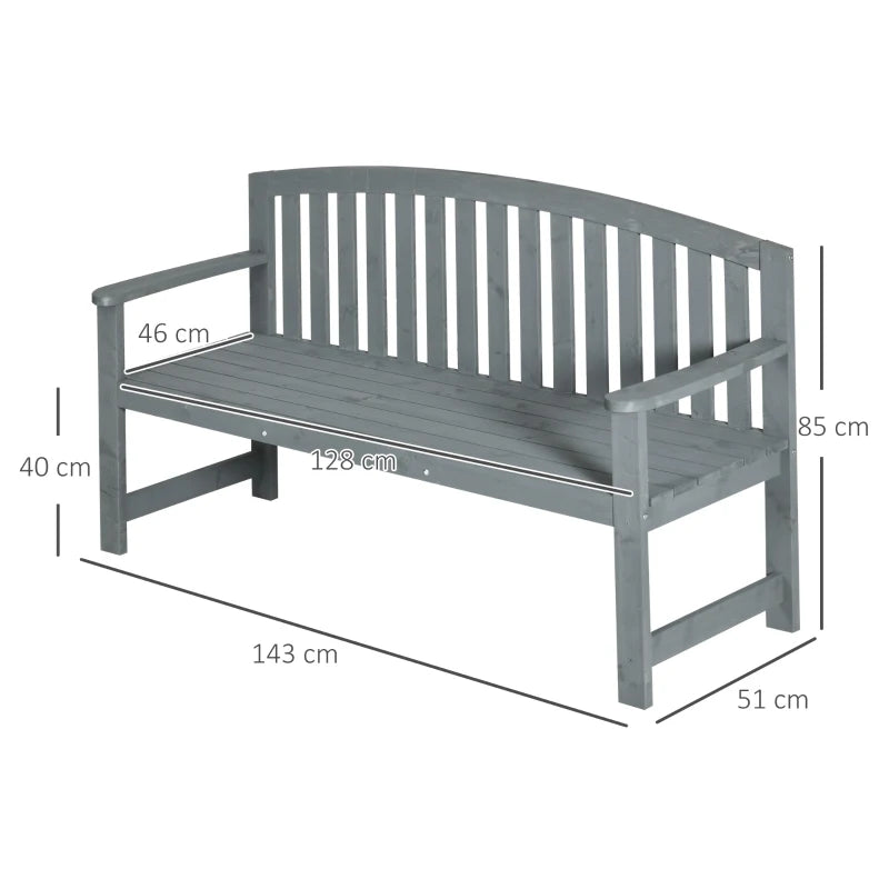 Nancy's Revo Tuinbank - Parkbank - Balkonbank - Houten Bankje - Grijs - Dennenhout - ± 145 x 50 x 85 cm
