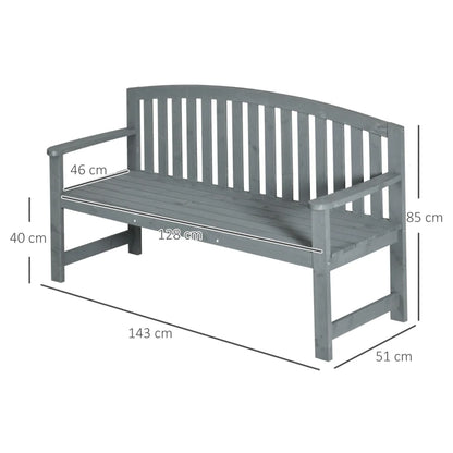 Nancy's Revo Tuinbank - Parkbank - Balkonbank - Houten Bankje - Grijs - Dennenhout - ± 145 x 50 x 85 cm
