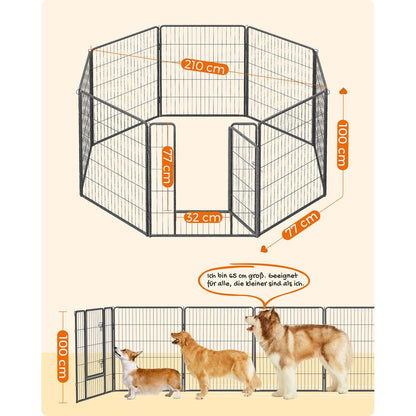 Caisse pour chien de Nancy - Caisse pour chien - Chenil pour chien - Parc pour animaux de compagnie - Garderie pour chiens - 77 x 100 cm