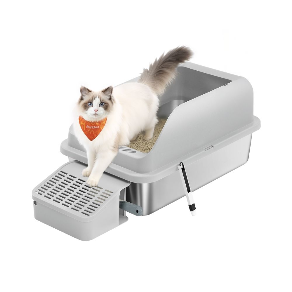 Nancy's Pianella Kattenbak - Katten WC - Katten Toilet - Duifgrijs - ± 60 x 40 x 30 cm