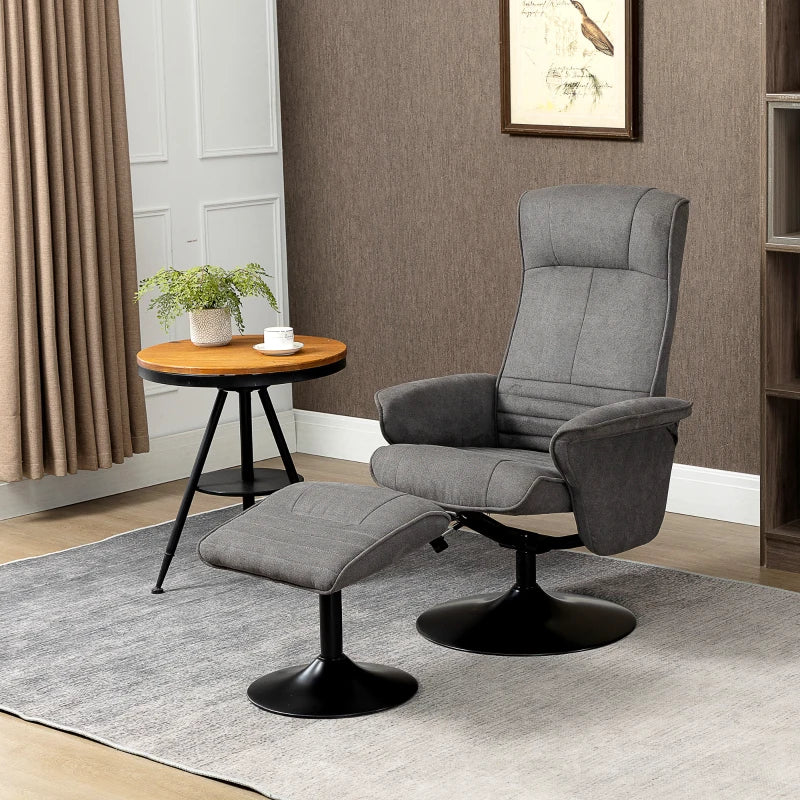 Nancy's Estevao Relaxfauteuil - Relaxstoel - Ligstoel - Draaibaar - Verstelbare Rugleuning - Donkergrijs - Fluweel / Staal