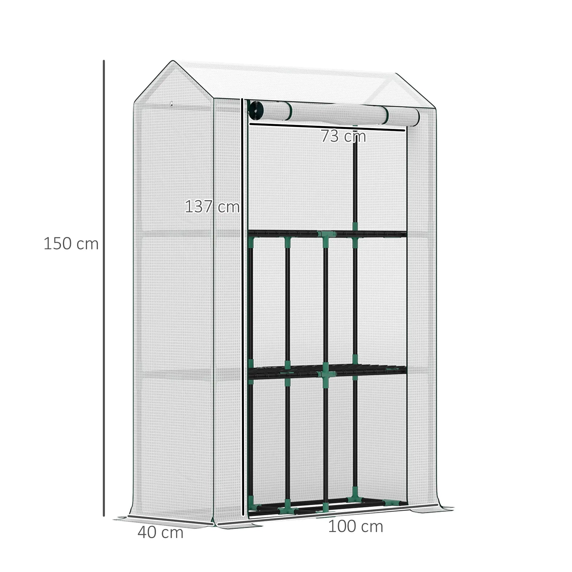 Nancy's Monsaraz Tomatenhuis - Kweekkas - Plantenkas - Tuinkas - Wit - 100 x 40 x 150 cm