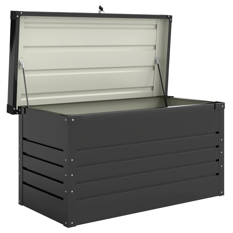 Nancy's Robella Tuinkussenbox - Opbergbox voor buiten - Tuinkist - Grijs - Staal - 120 x 60 x 60 cm
