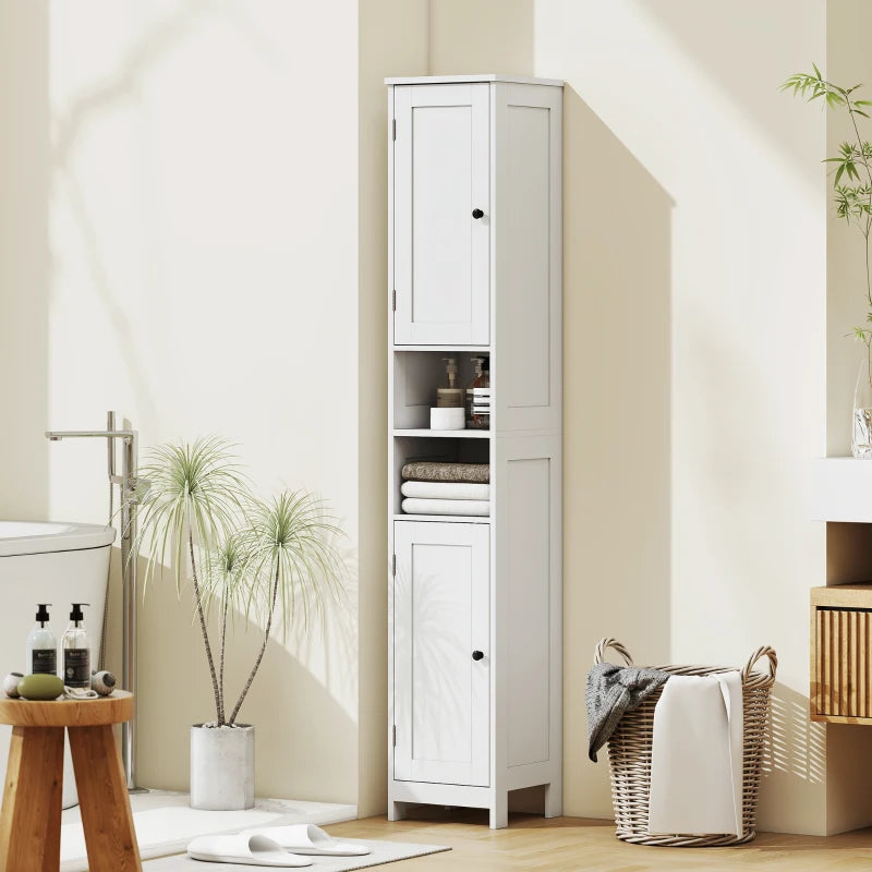 Nancy's Peia Badkamerkast - Badkamermeubel - Toiletkast - Wit - 30 x 30 x 170 cm