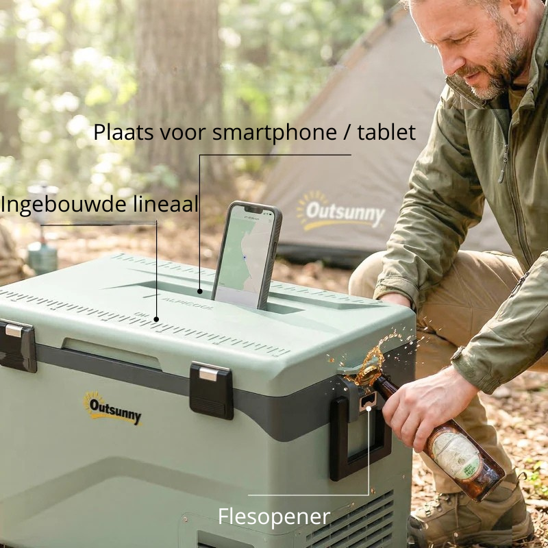 Nancy's Soverato Koelbox - Compressorkoeling - Koeler - Digitale Display - Bluetooth App - Groen / Zwart - 42,5 Liter