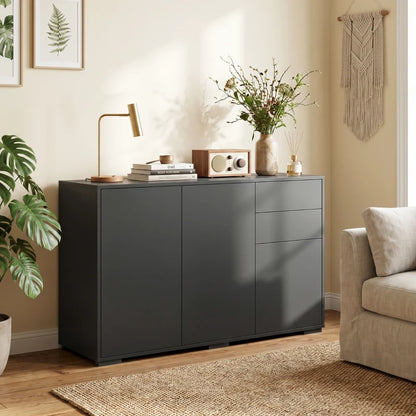 Nancy's Tencarola Commode - Dressoir - Opbergkast - Zwart - ± 115 x 35 x 75 cm