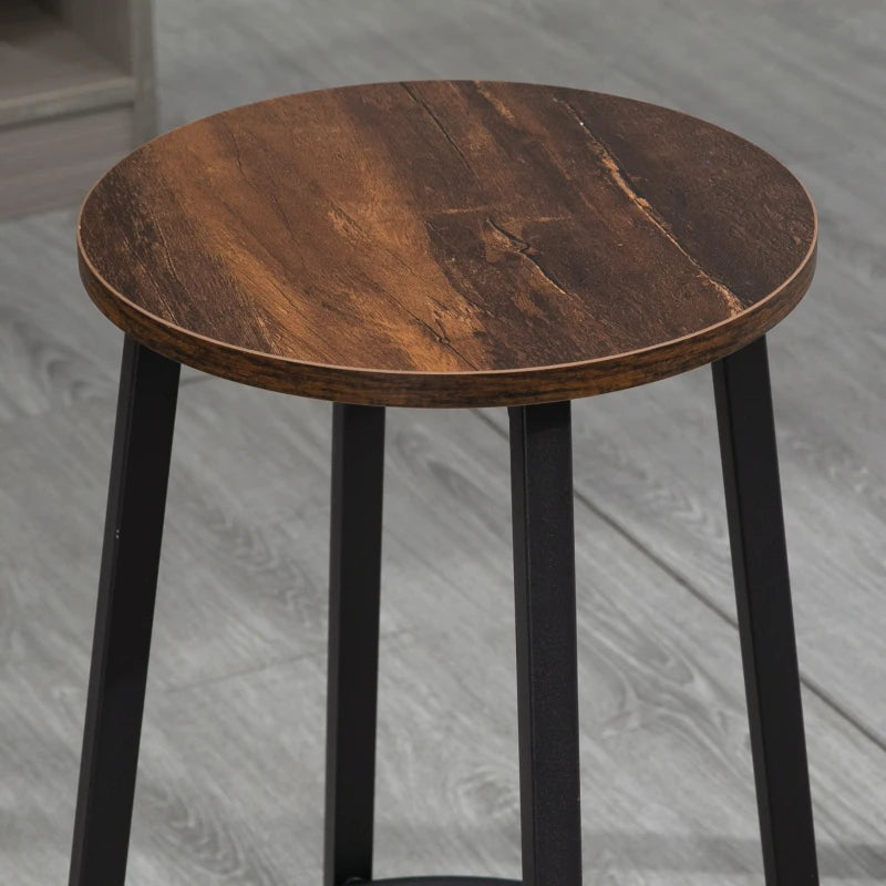 Nancy's Quieira Barkrukken - Set van 2 - Bruin / Zwart - Ø 42x 65 cm