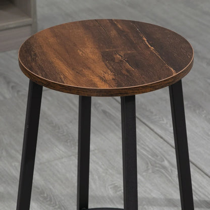 Nancy's Quieira Barkrukken - Set van 2 - Bruin / Zwart - Ø 42x 65 cm