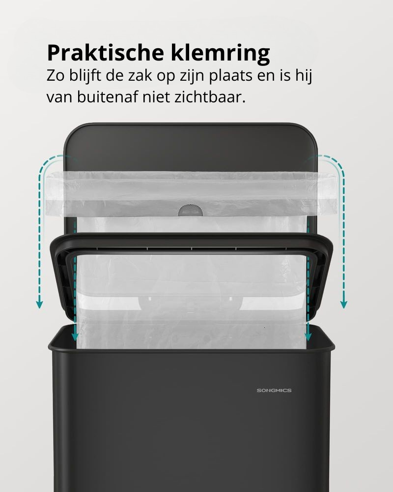 Nancy's Morbegno Pedaalemmer - Afvalbak - Prullenbak - Zwart - 40 Liter