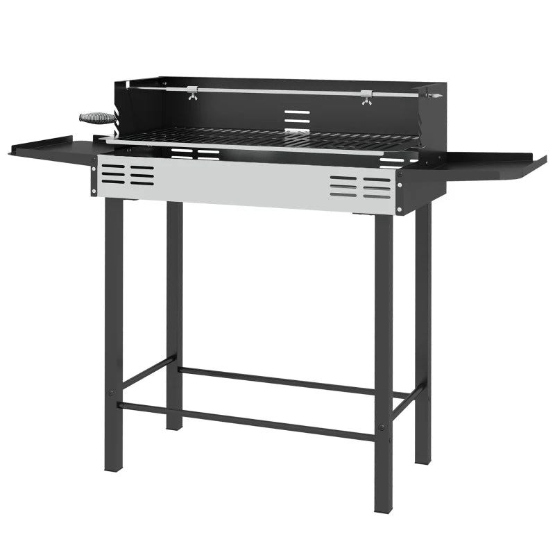 Nancy's Feitos Barbecue - BBQ - Grill - Met Draaispit - Houtskool - Verstelbaar Grillrooster - Staal - Zwart